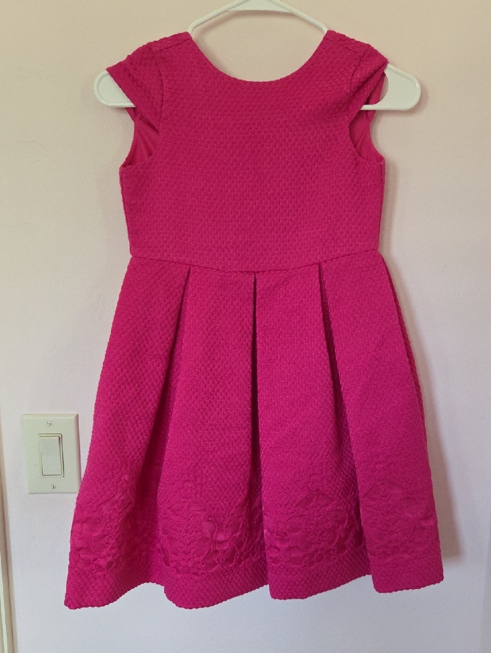 Janie and Jack Hot Pink Textured Fit-and-Flare Dress